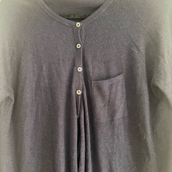 Vince woman’s navy button down knit sweater top - Picture 4 of 12